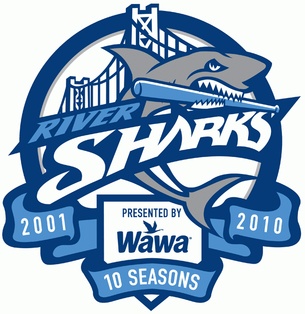 Camden Riversharks 2010 Anniversary Logo iron on transfers for T-shirts